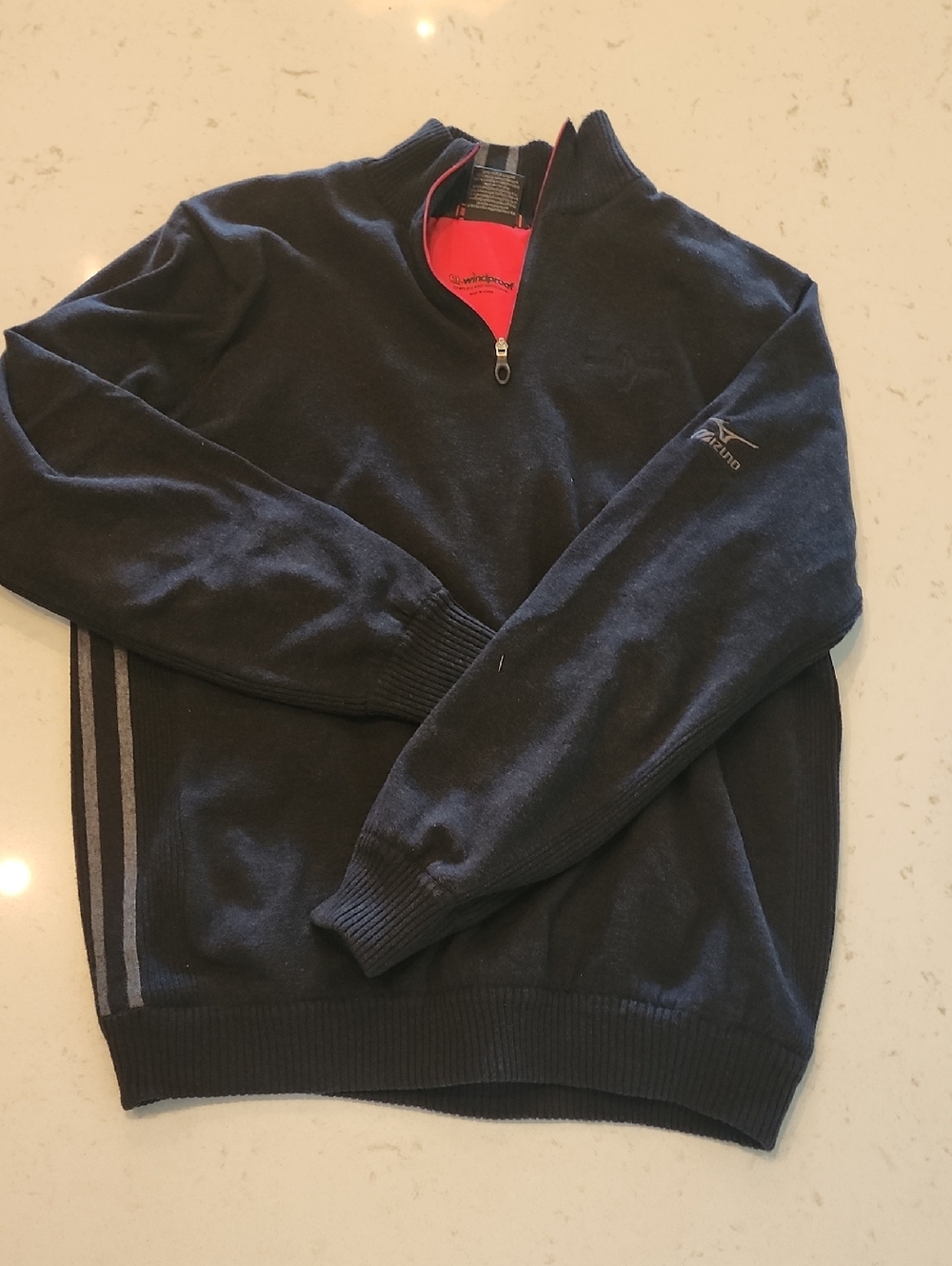 Mizuno Men's Navy Quarter-Zip Wind Proof Sweater